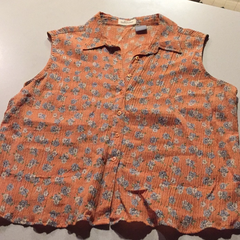 Orange Floral Vest